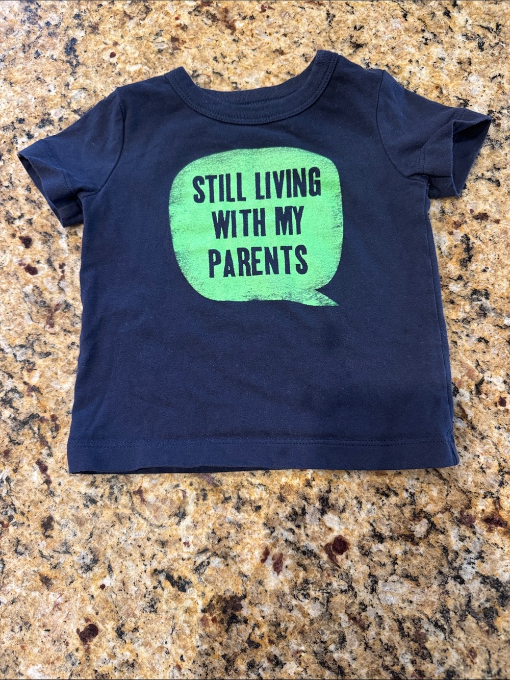 OshKosh B'gosh Navy Tee with Green Speech Bubble Graphic